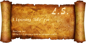 Lipcsey Sára névjegykártya
