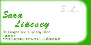 sara lipcsey business card
